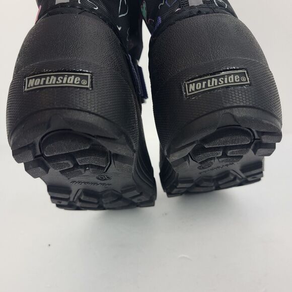Northside Frosty Polar Boots Toddler Black Purple Hearts 3M Thinsulate Size 10 - Picture 10 of 11
